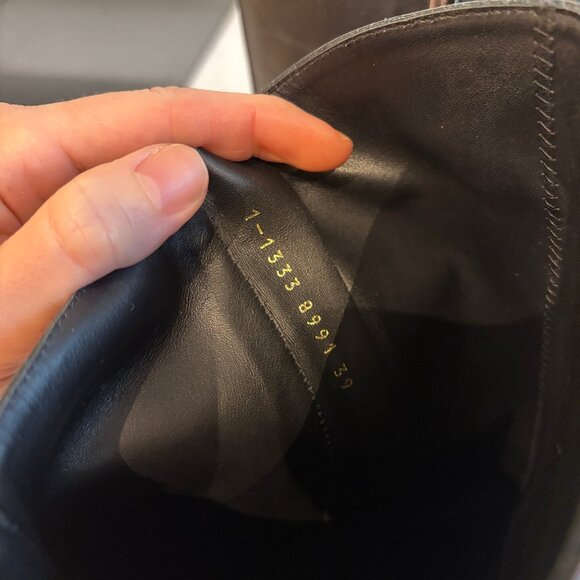 Pons Quintana Black Leather Mid Calf Heeled Platform Boot - Picture 7 of 14